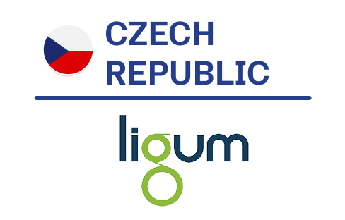 Czech Republic flag and Ligum logo